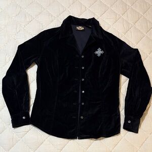 Harley-Davidson Black Velvet Women's Top Size Small